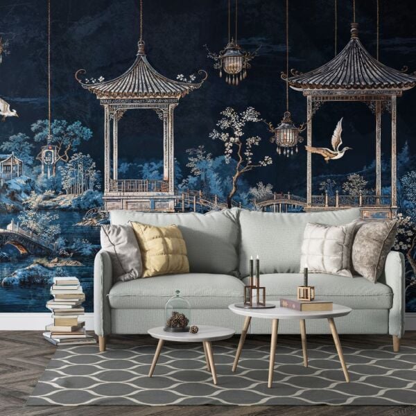 Çin Bahçesi Esintili Duvar Kağıdı