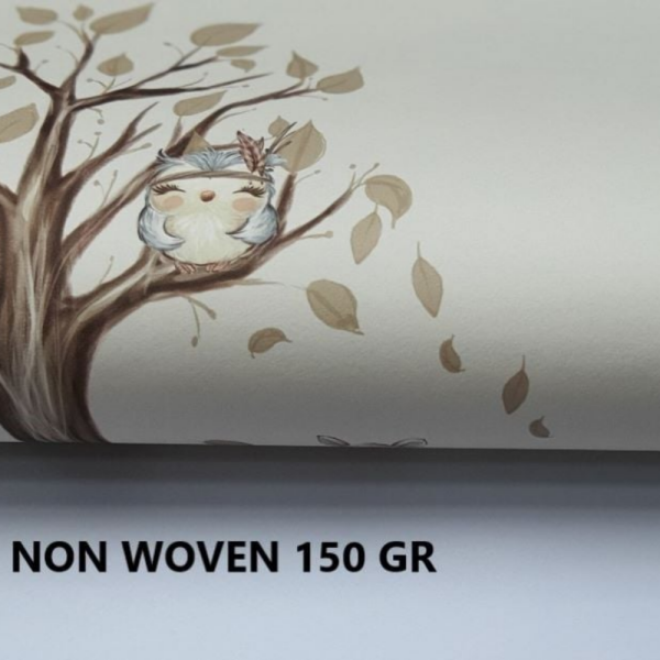 Çöp Adam Dizi Tamer (Engin Altan Düzyatan) Çalışma Odası Bej Zeminde Ağaçlar Duvar Kağıdı