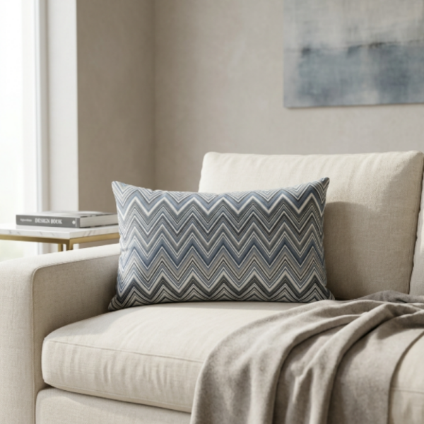 Mavi Zigzag Desen Bel Yastığı