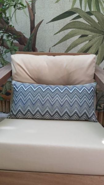 Mavi Zigzag Desen Bel Yastığı
