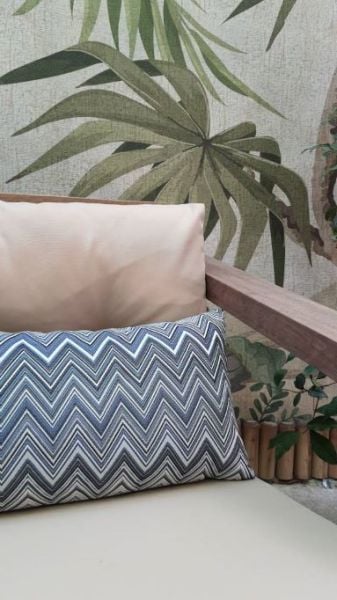 Mavi Zigzag Desen Bel Yastığı