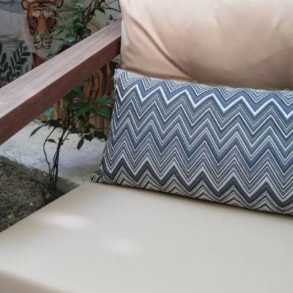 Mavi Zigzag Desen Bel Yastığı