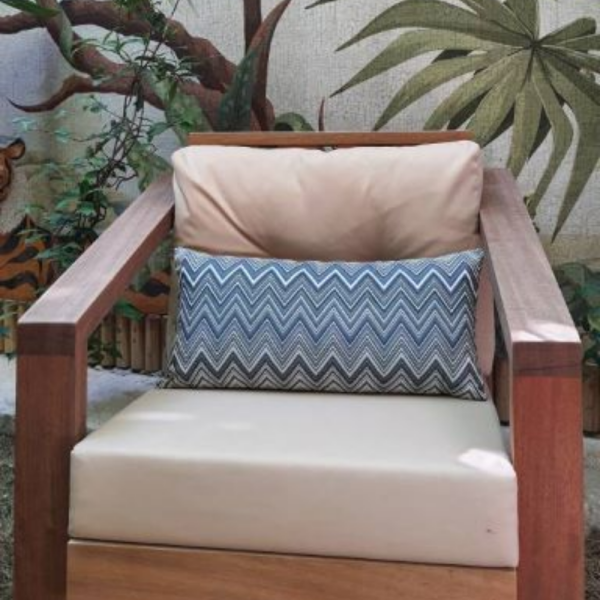 Mavi Zigzag Desen Bel Yastığı