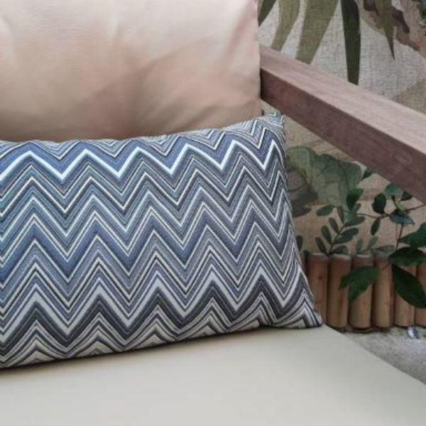 Mavi Zigzag Desen Bel Yastığı