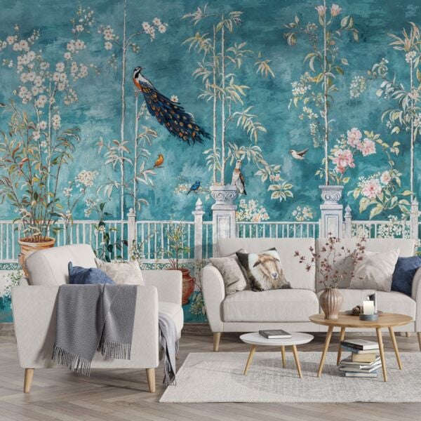 Egzotik Kuşlu Duvar Kağıdı