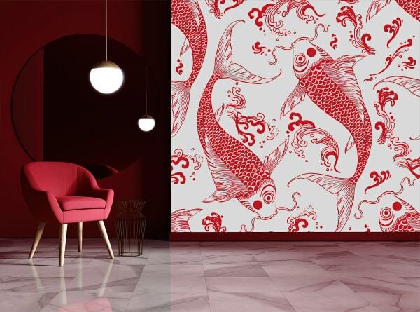 Kırmızı Japon Balıkları Duvar Kağıdı