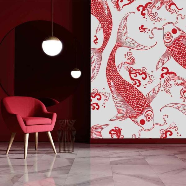 Kırmızı Japon Balıkları Duvar Kağıdı