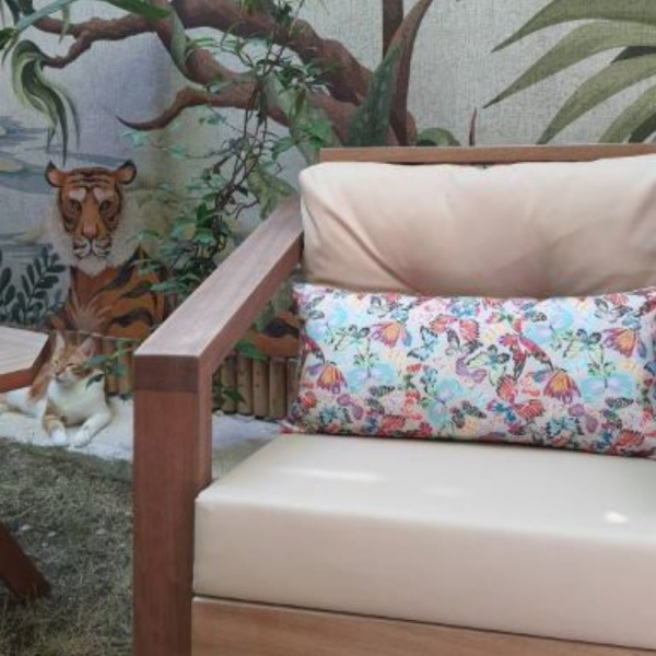 Kelebekli  Desen Dekoratif Bel Yastığı