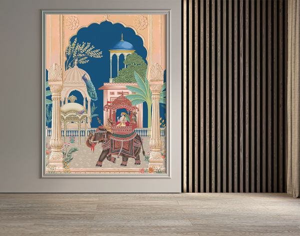 Saray Bahçesi Tavuskuşu Geleneksel Fil Duvar Kağıdı