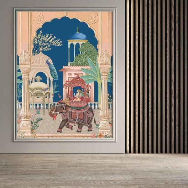 Saray Bahçesi Tavuskuşu Geleneksel Fil Duvar Kağıdı