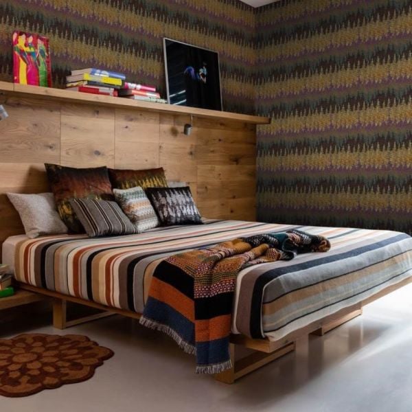 Missoni Home Alpler Koleksiyonu Mor Ve Kahve Tonları Duvar Kağıdı