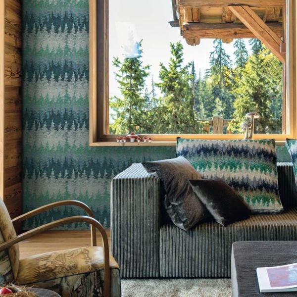 Missoni Home Alpler Koleksiyonu Mor Ve Kahve Tonları Duvar Kağıdı