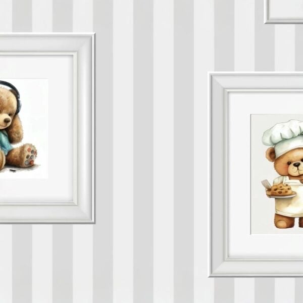 Çerçeveler İçinde Sevimli Ayıcıklar Duvar Kağıdı