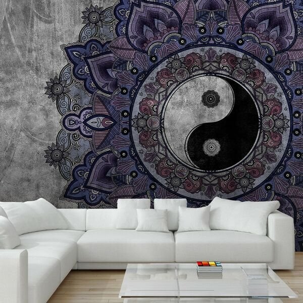 Purple Shanghai Ying Yang Duvar Kağıdı