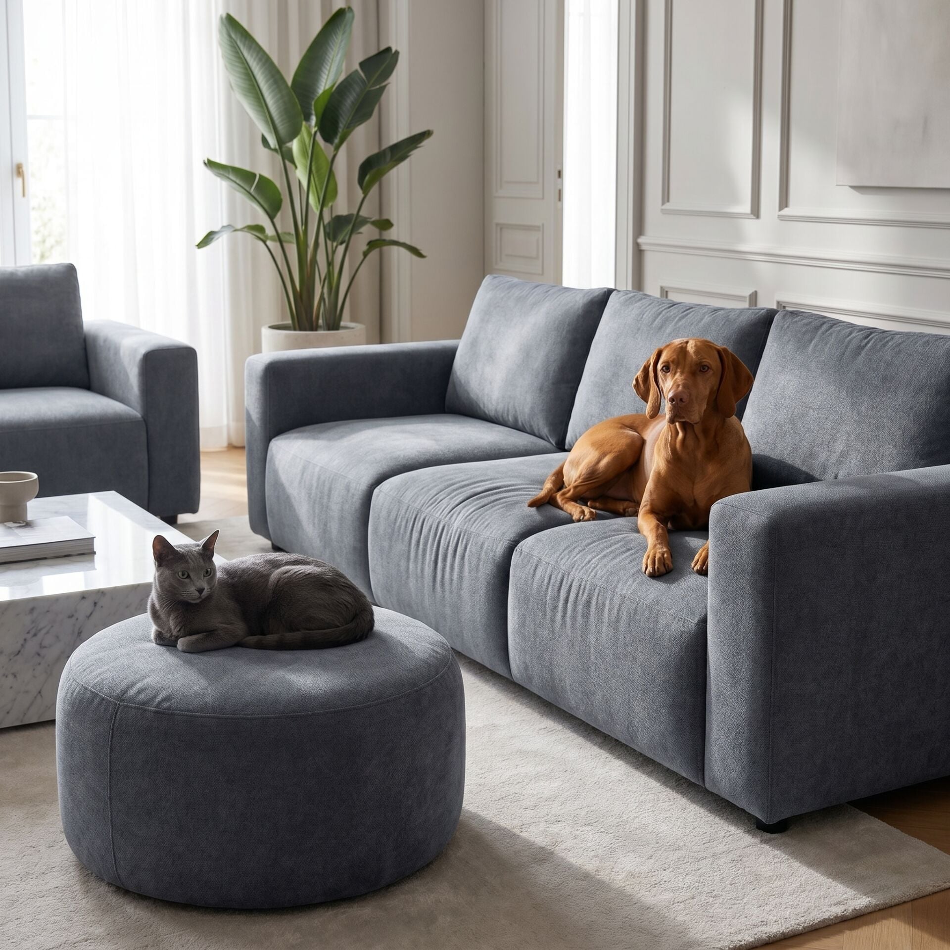 Noble Pati Dostu Kumaş Taş Gri