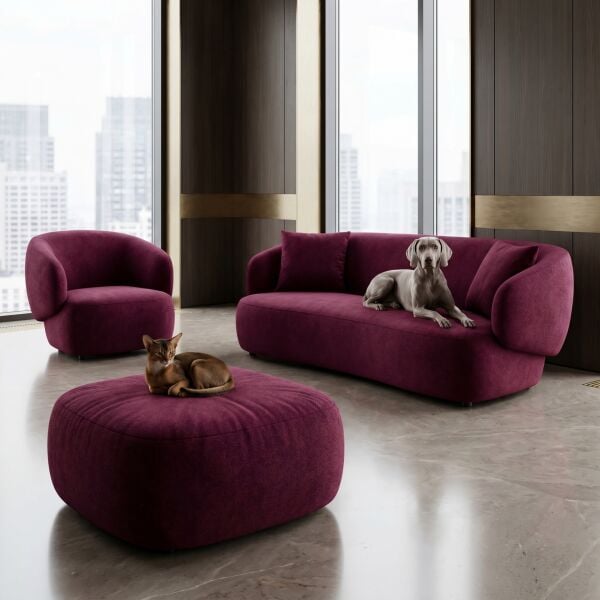 Noble Pati Dostu Kumaş Bordo Kırmızı