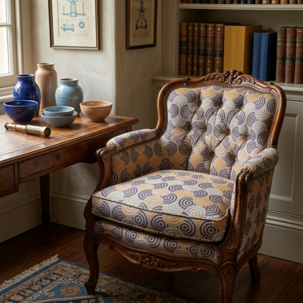 Geometrik Desenler İthal Döşemelik Kumaş