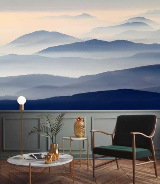 Misty Orman ve Dağlar Doğal Doğa Duvar Kağıdı