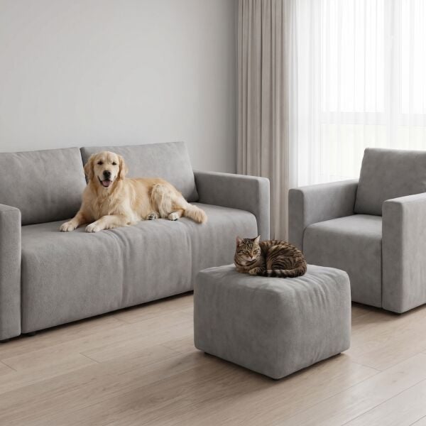 Azure Pati Dostu Kumaş Vizon Gri