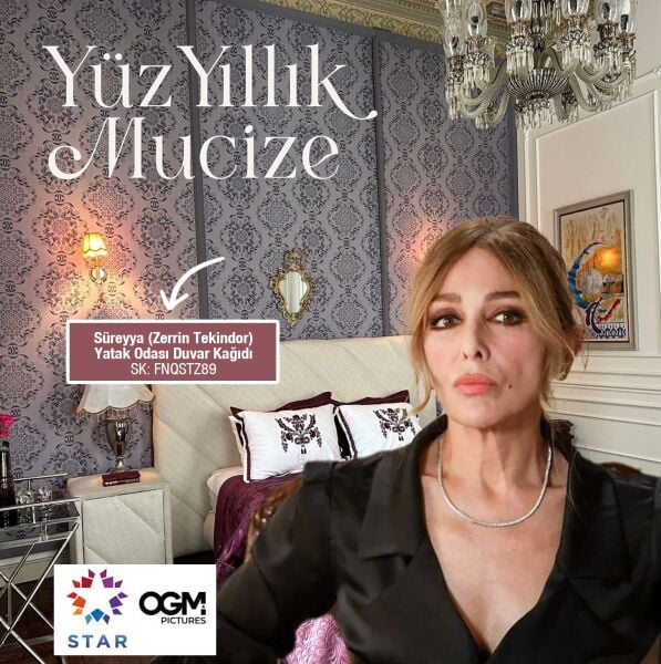 Yüzyıllık Mucize Dizi Süreyya ( Zerrin Tekindor ) Yatak Odası Duvar Kağıdı