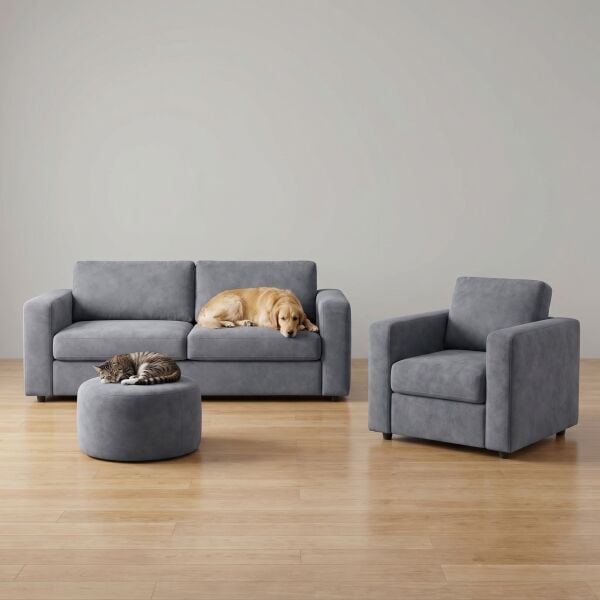 Azure Pati Dostu Kumaş Kurşun Gri