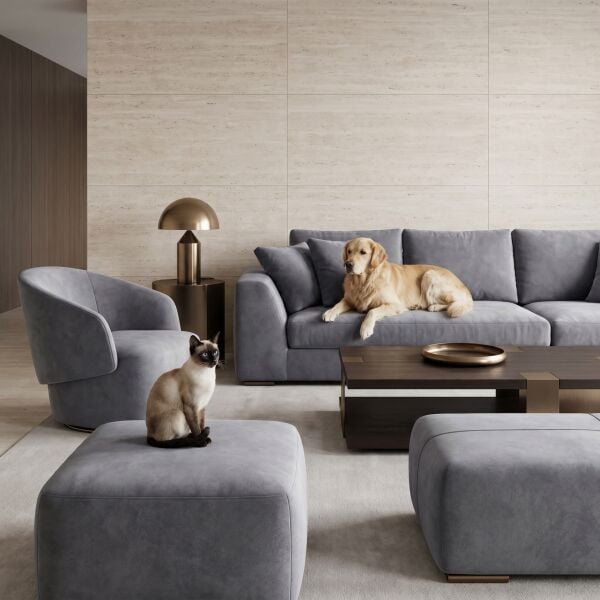 Azure Pati Dostu Kumaş Kurşun Gri