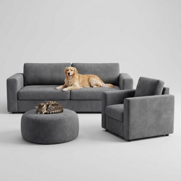 Azure Pati Dostu Kumaş Antrasit Gri