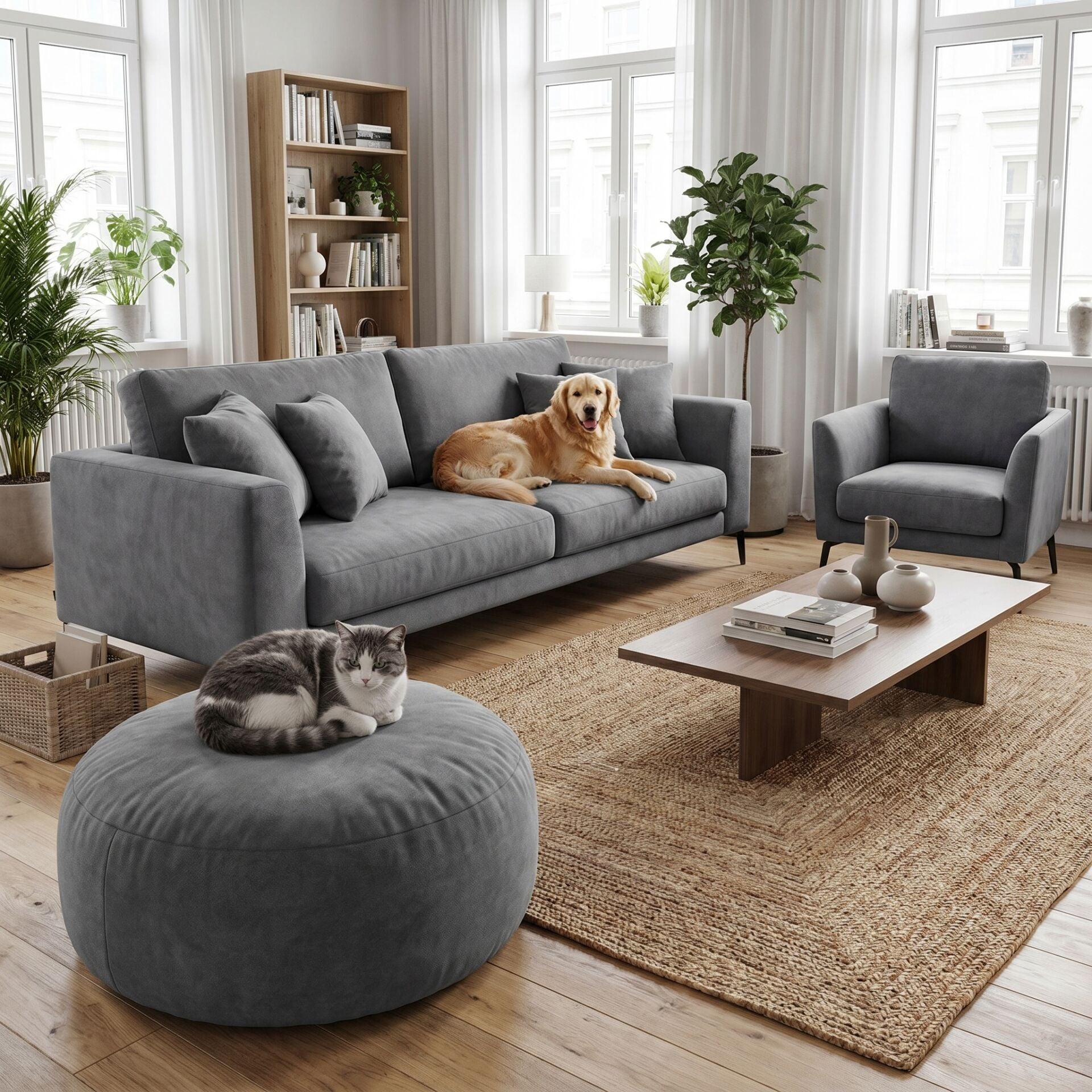 Azure Pati Dostu Kumaş Antrasit Gri