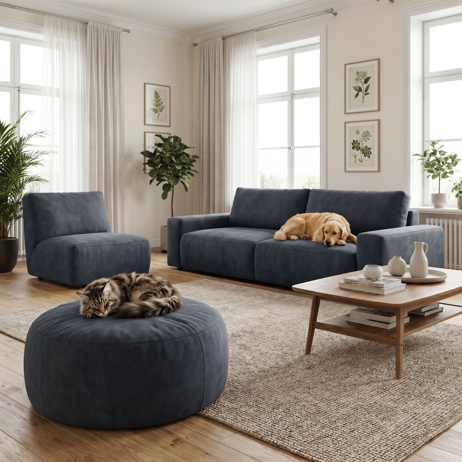 Azure Pati Dostu Kumaş Gece Gri