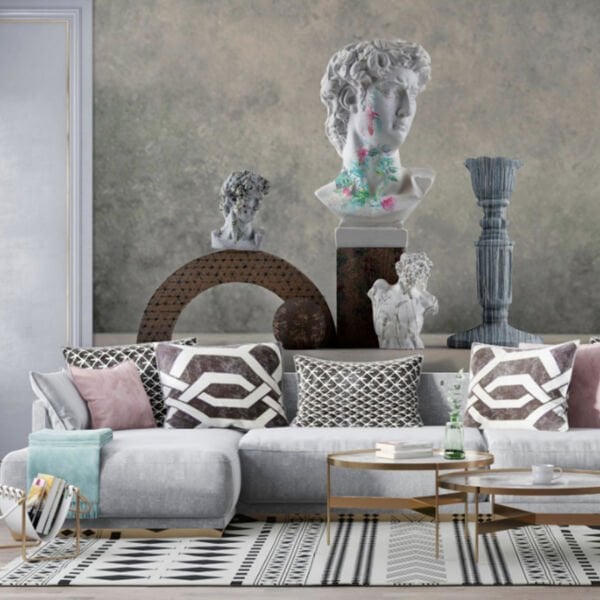 David Büstler Sütun Şamdan Duvar Kağıdı