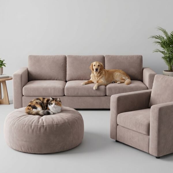 Azure Pati Dostu Kumaş Nude Kahverengi