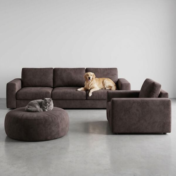 Azure Pati Dostu Kumaş Kakao Kahverengi