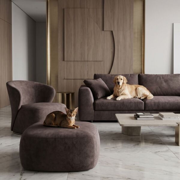 Azure Pati Dostu Kumaş Kakao Kahverengi