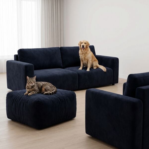 Azure Pati Dostu Kumaş Gece Mavi Turkuaz