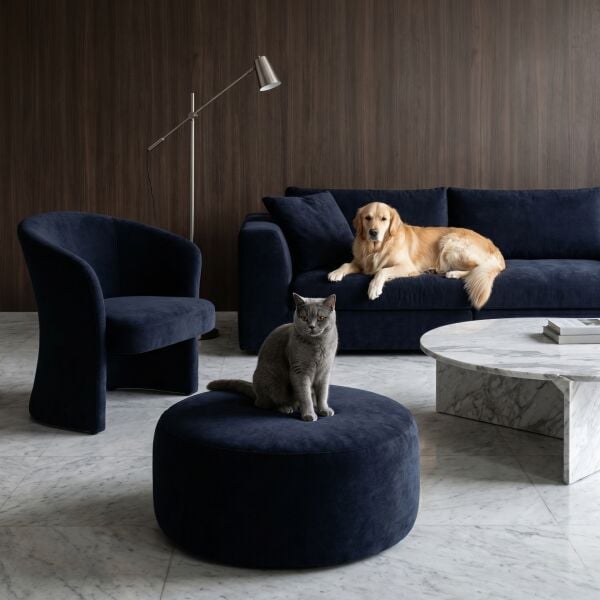 Azure Pati Dostu Kumaş Gece Mavi Turkuaz