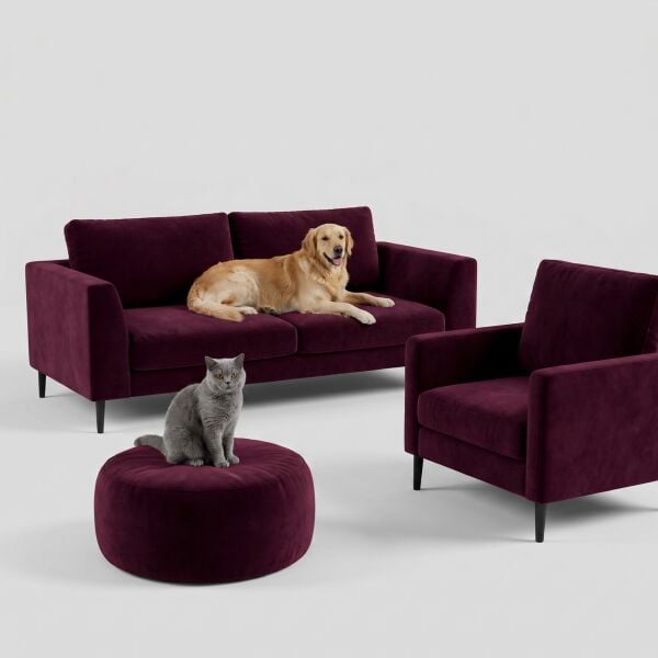 Azure Pati Dostu Kumaş Kırmızı Bordo