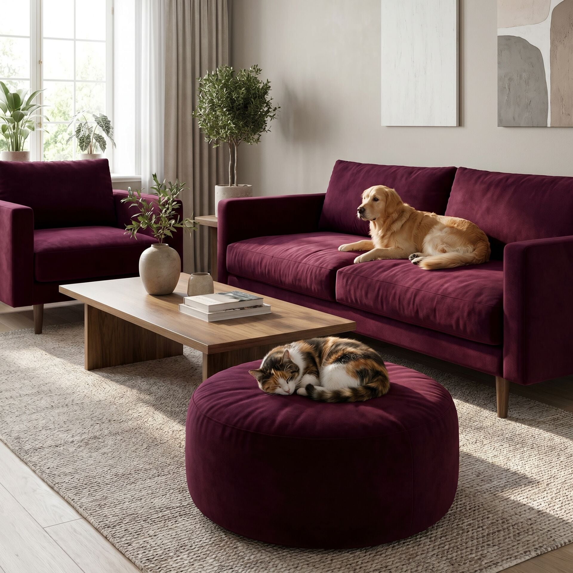 Azure Pati Dostu Kumaş Kırmızı Bordo