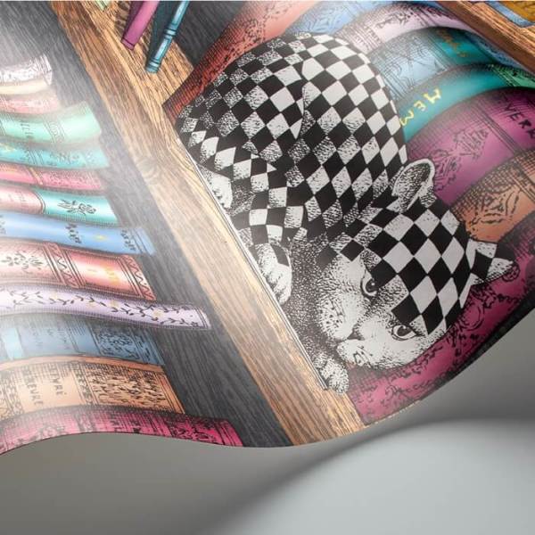 Fornasetti Kütüphane Desen Duvar Kağıdı