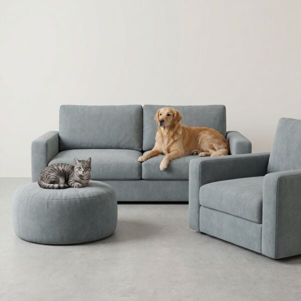 Azure Pati Dostu Kumaş Gümüş Yeşil