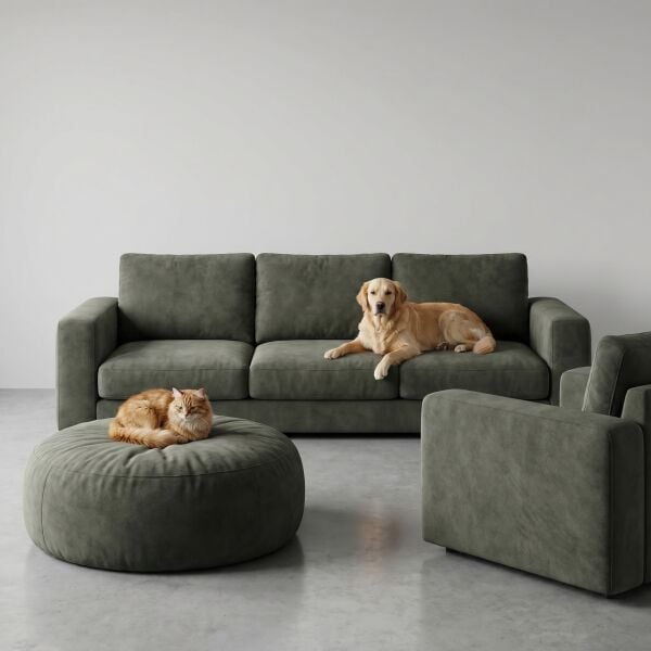 Azure Pati Dostu Kumaş Haki Yeşil