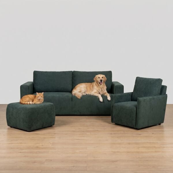 Azure Pati Dostu Kumaş Orman Yeşil