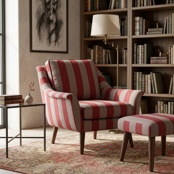 Çiçekli Klasik Desen Döşemelik Kumaş Kombinli