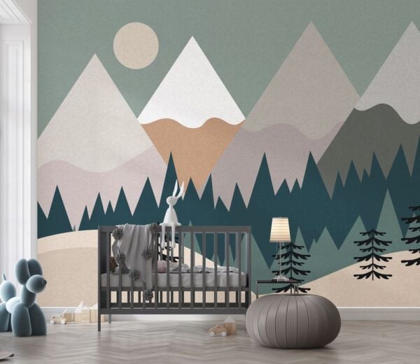 Çam Ağaçları Üçgen Dağlar Duvar Kağıdı