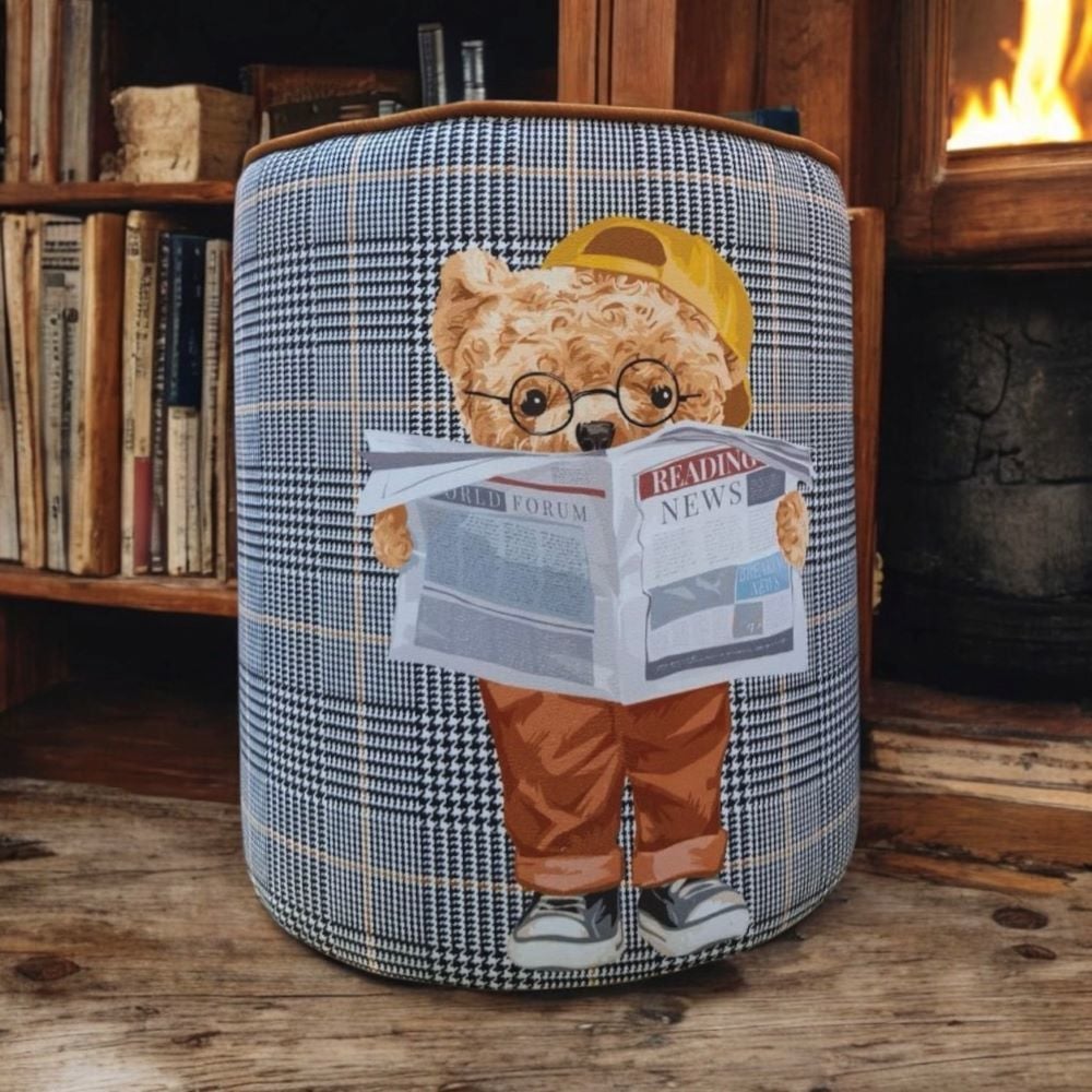 Gazete Okuyan Teddy Kumaş Puf