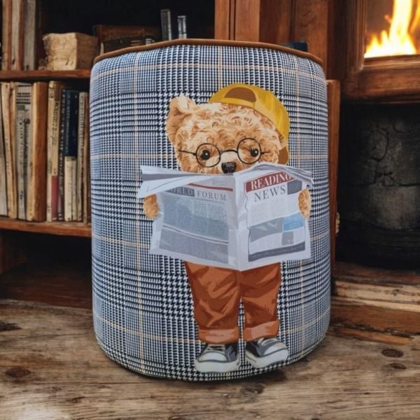 Gazete Okuyan Teddy Kumaş Puf