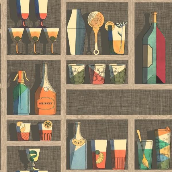 Fornasetti Kokteyl Desen Renkler Duvar Kağıdı