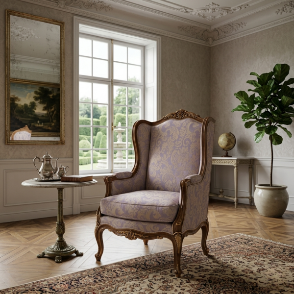 Çiçekli Klasik Desen Döşemelik Kumaş Kombinli