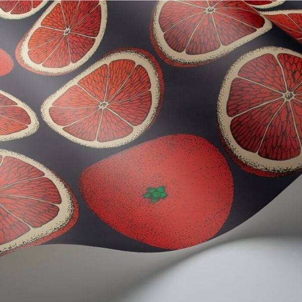 Fornasetti Arance Portakal Kırmızı Duvar Kağıdı
