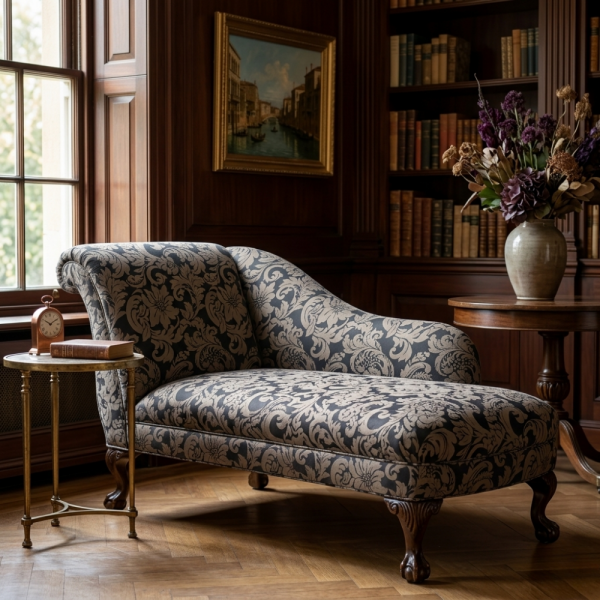 Çiçekli Klasik Desen Döşemelik Kumaş Kombinli