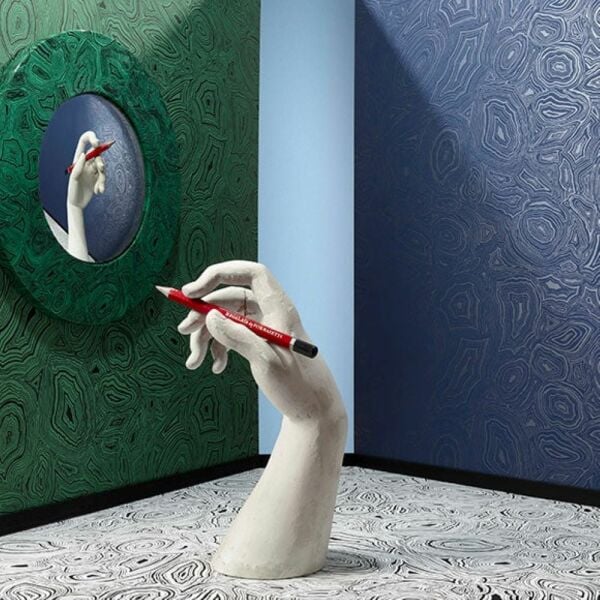 Fornasetti Malakit Değerli Taş Lacivert Duvar Kağıdı
